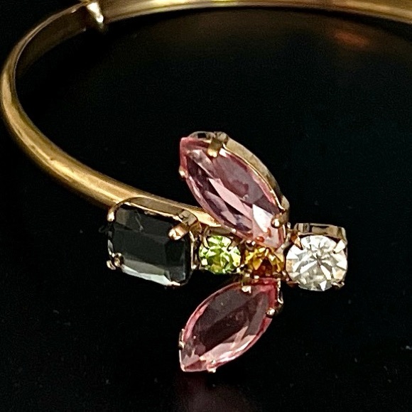 NWT REDValentino Fashion Jewelry Gold Open Cuff Bracelet w/Multi-Jewel Design - Picture 5 of 14